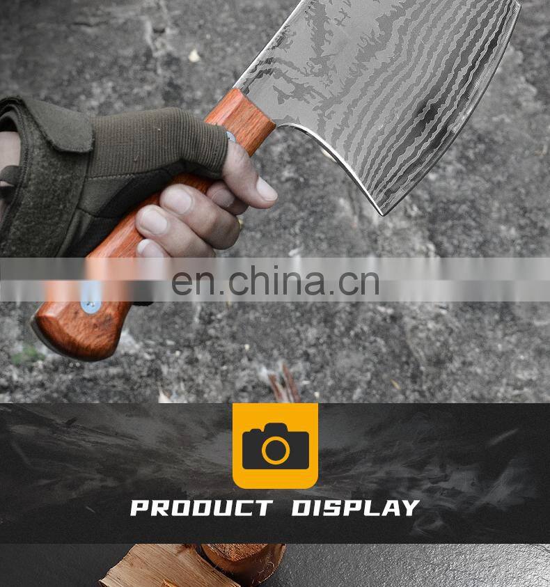 Good quality solid wood stainless steel material inflatable axe laser texture technology inflatable axe