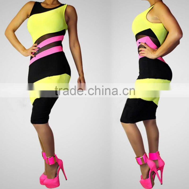 Ladie fashion dress Sleeveless evening dress sexy free prom dress