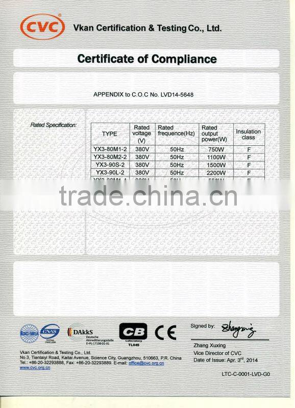 Y2 three phase AC electric motor,fan motor