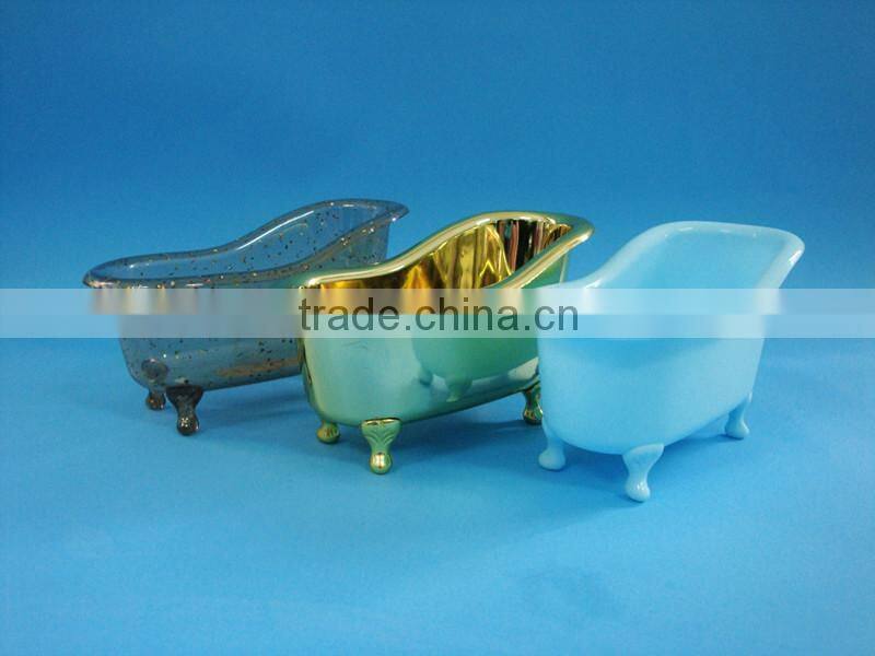 PP material special craft bathtub container,plastic wooden effect cosmetic products container