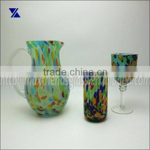 confetti color glass tumbler hand blown