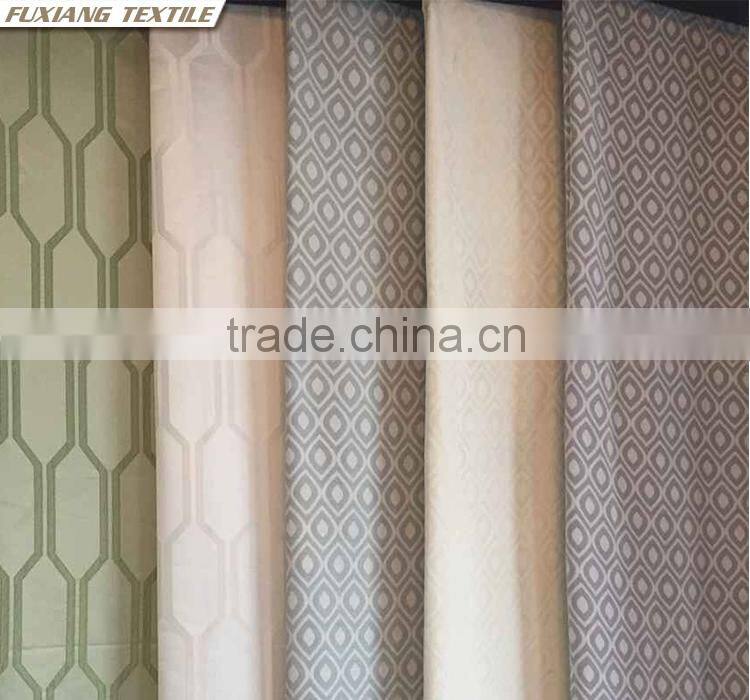 100% Polyester jacquard geometric window curtain fabric