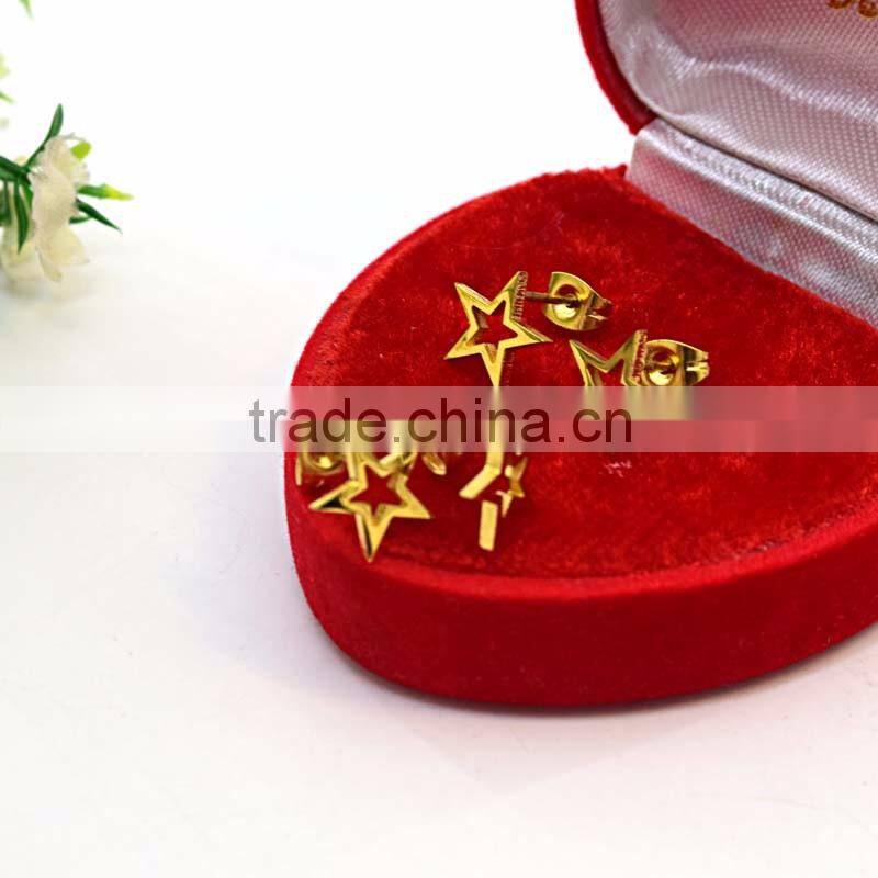 stainless steel jewelry gold plate cheap star stud earrings