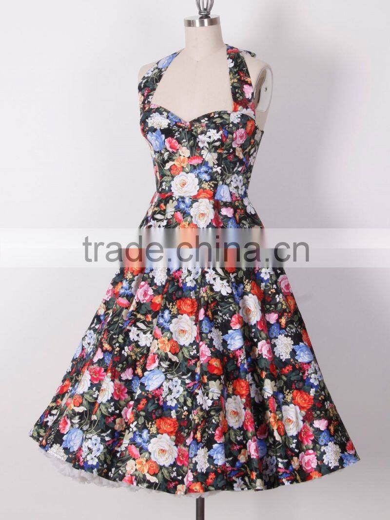 50's Swing Retro Printed Vintage Dress