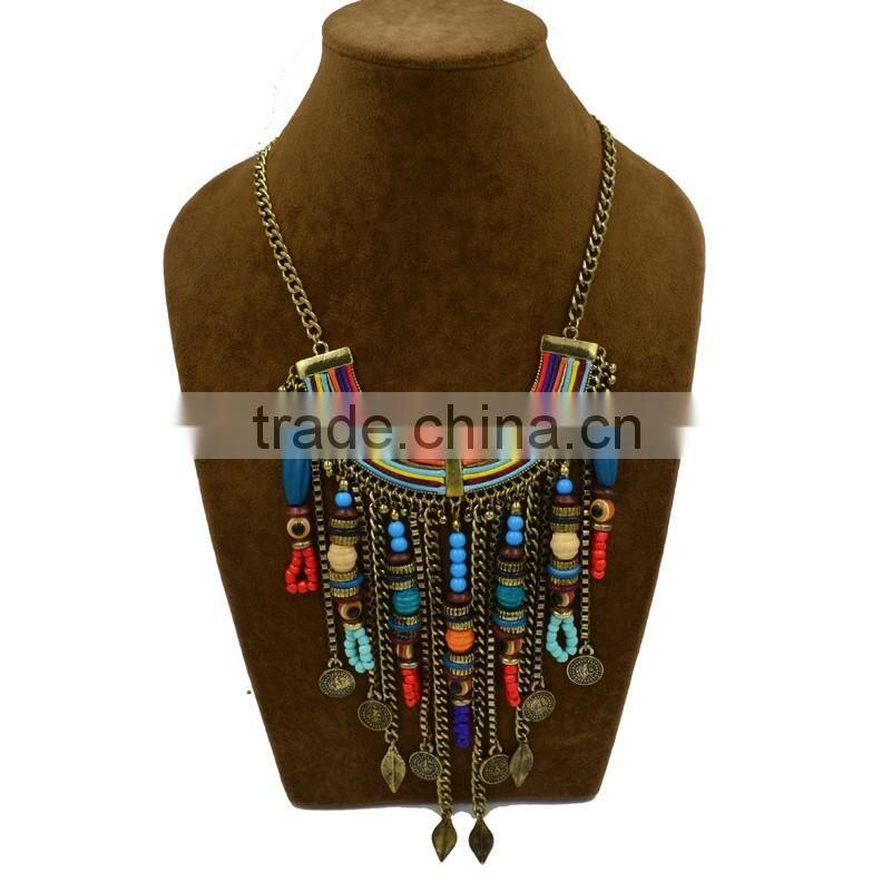 Wholesale Handmade Colorful Charm Multiple Pendant Necklace Jewellry Designs