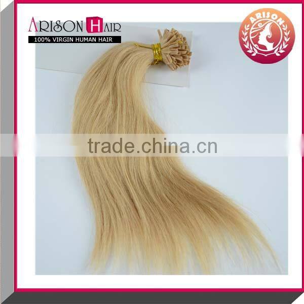 Factory 100 cheap remy u tip hair extension wholesale