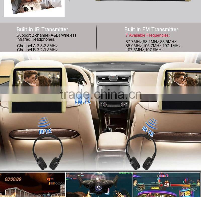DS-909D universal 9inch HD digital car headrest monitor with dvd