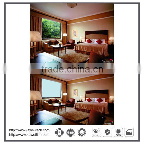 Smart Glass for Hotel. Turn off Matte white to keep in privacy, Switchable smart glass