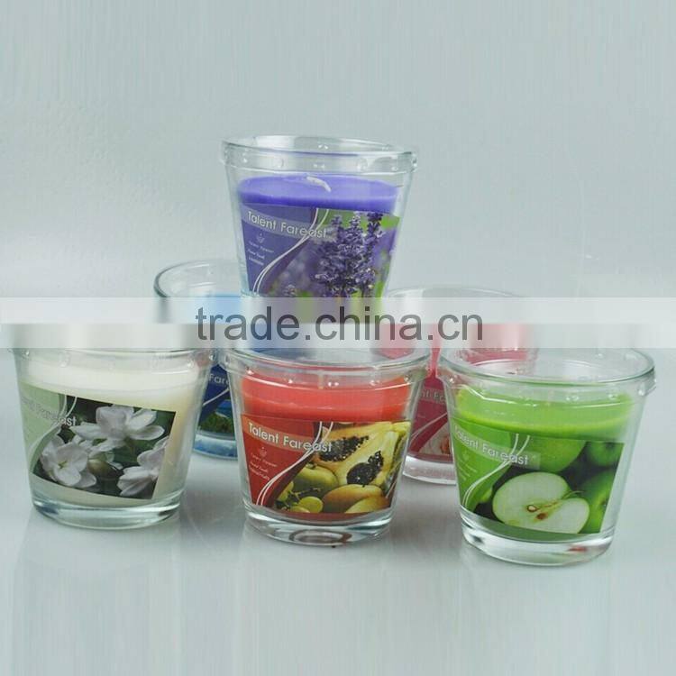 Frosted round scented candle in glass jar/aroma candle/perfume candle