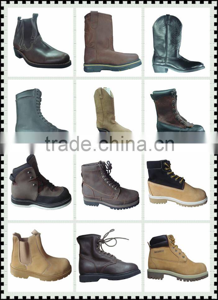 Elastic side work boots, rubber sole work boots made in china, easy to wear footwear
