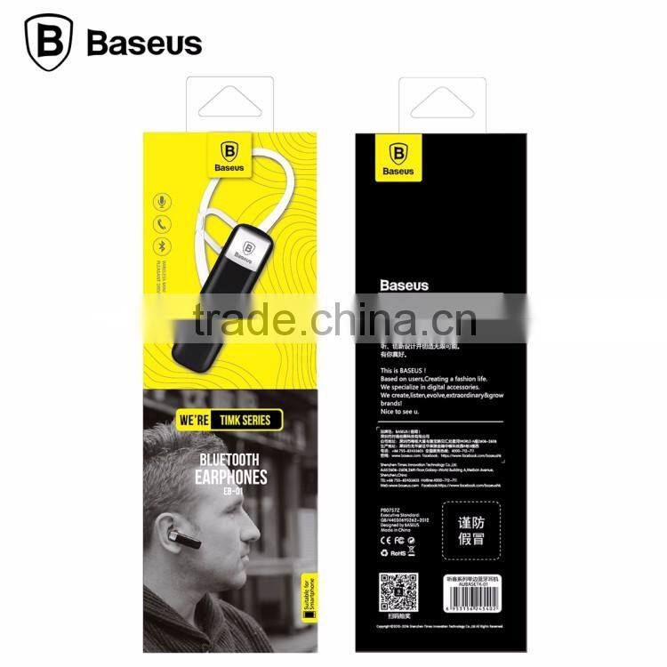 BASEUS TIMK Series Wireless Earphone For iPhone SE 6 6S Universal Ear Hook Bluetooth Headphone For Samsung S5 S6 FOR HTC TB-0328