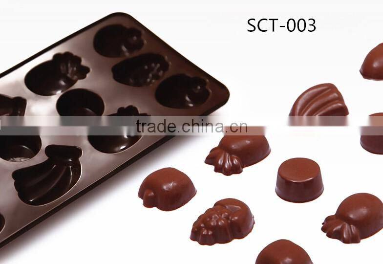 2016 Hot sale food grade FDA and LFGB Cute animal of pig shape silicone chocolate mould and ice cube tray