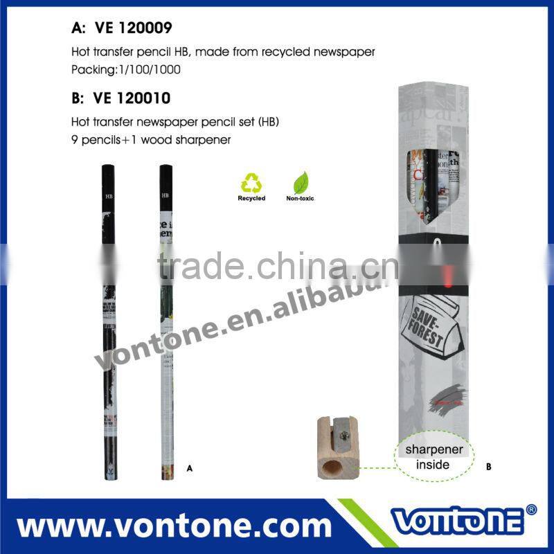 promotional recycled newspaper colour pencil set