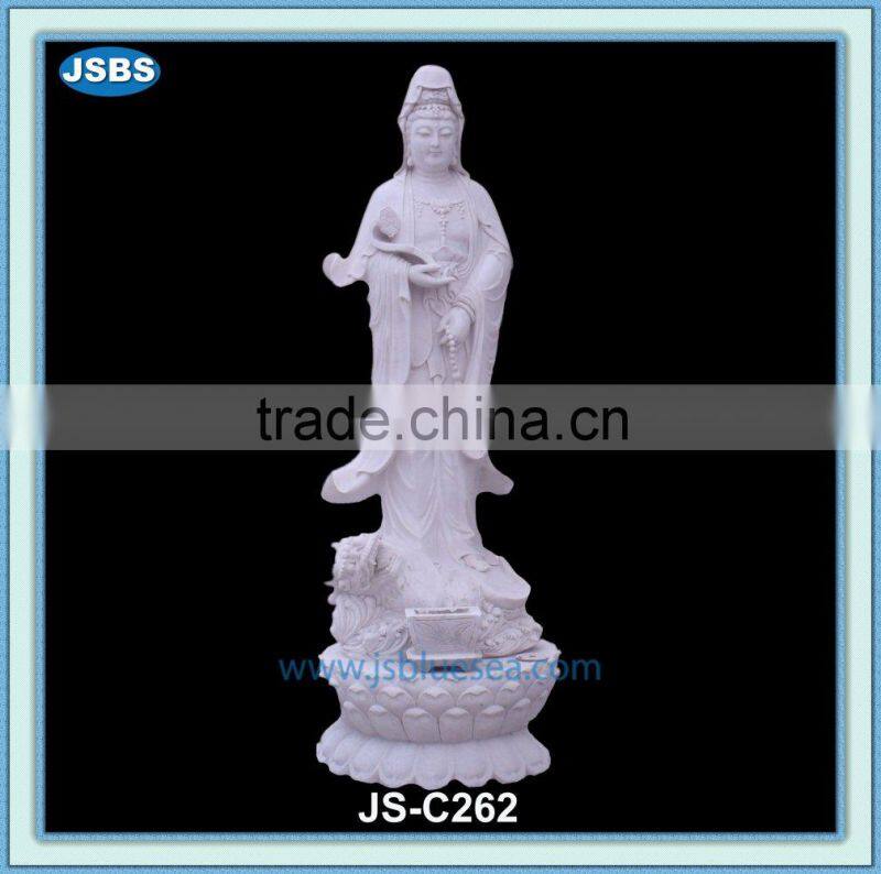 large outdoor decorative white marble Kwan Yin Statue