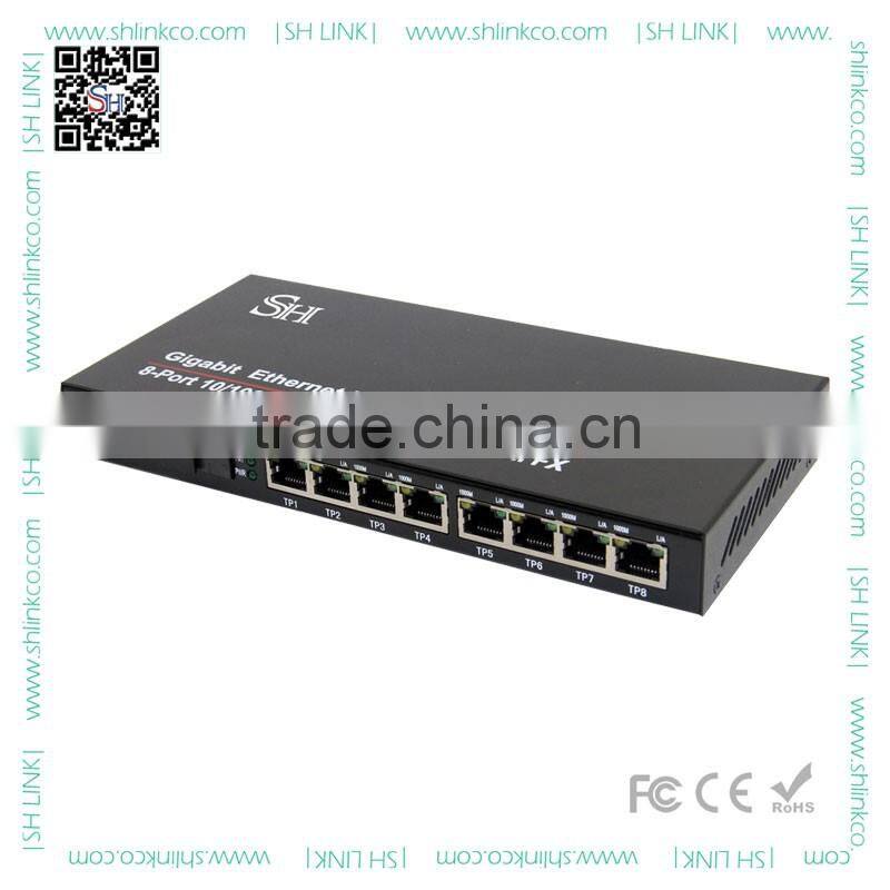 Customized nice quality 9 ports 10/100M fast ethernet switch 8 FE RJ45 1 sfp ports