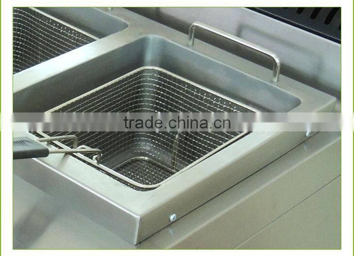Restaurant Equipment Free Standing 2 Tanks Stainless Steel Gas Deep Fat Fryer With Cabinet BN900-G801