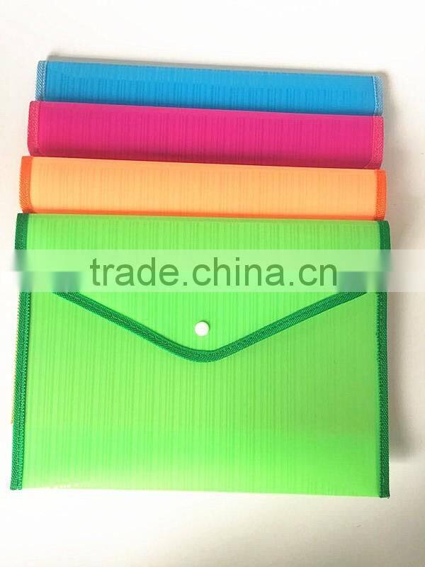 2016 New Fashion Factory Price A4, A5 File Pocket with Button