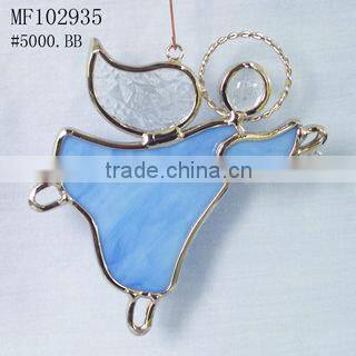 MX040051 tiffany style holiday gift stained glass candle holder for christmas decoration