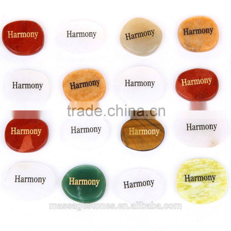 Wholesale custom palm stone engraved inspirational stones wholesale gems stones