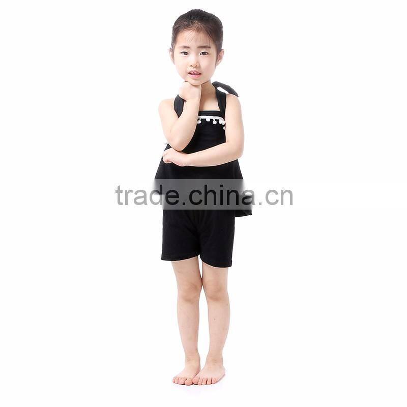 Wholesale New toddler black matching clothes set summer childrens outfit holiday girl clothing baby girl halter top designer