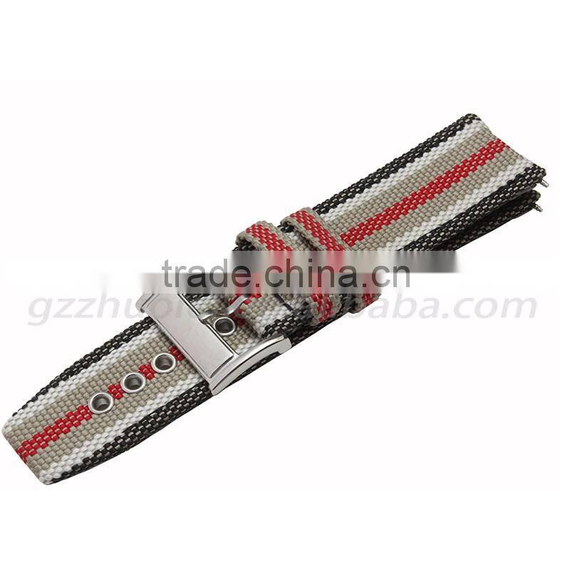 China Wholesale Custom Fashion Customize logo printing Nato Nylon Watchband 22mm
