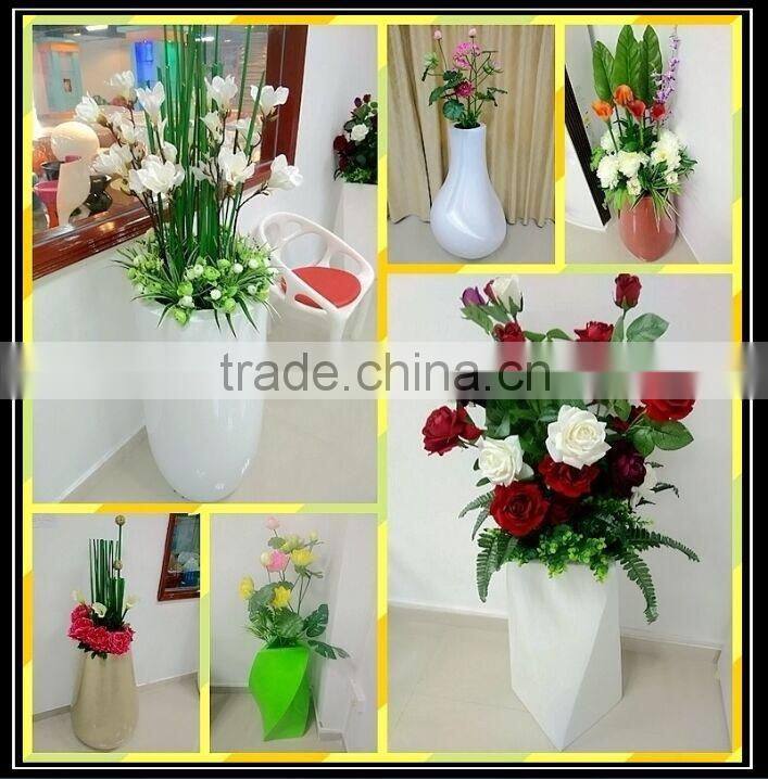 Vogue design fiberglass flowerpot with automotive paint