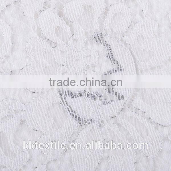 New arrival 100% cotton white rose for ladies dress lace fabric white lace fabric