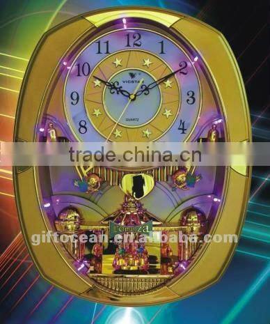 Noble LED light analog wall clock, hotel LED wall clock