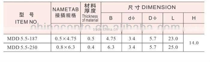 MDD insulated copper wiring terminal connect