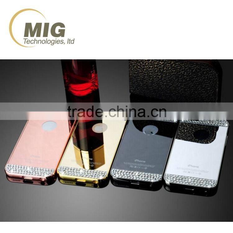 For iphone mobile phone accessory mirror back electroplating border phone case for apple iphone 6 6s plus