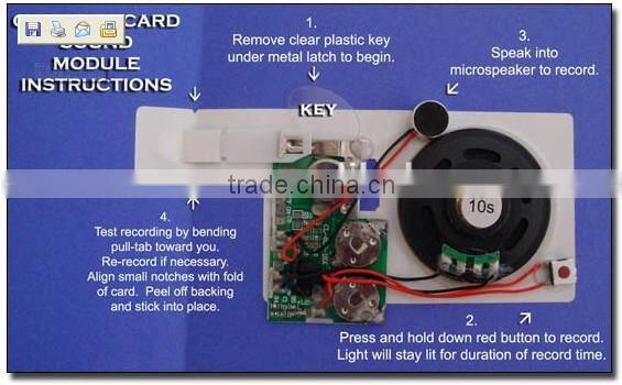 Recordable Sound Module/ Sound Chip For Plush Toy And Greeting Card