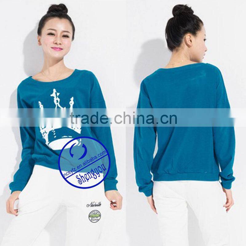 Wholesale custom women's crewneck hoodies sweatshirts with printing