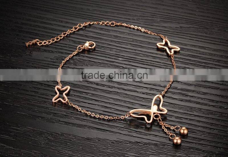 Fashion butterfly chain gold anklet designs