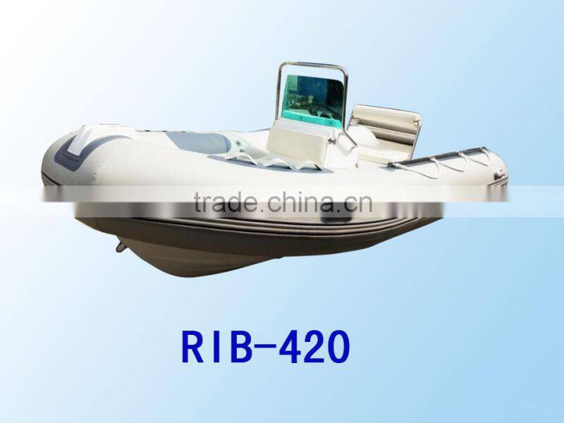RIB420 boat with CE inflatable boat with rigid floor