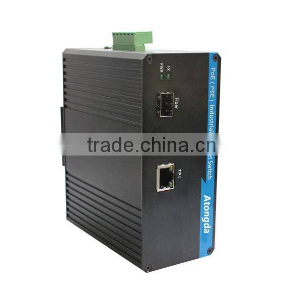 2 port 10M/100M Unmanaged Industrial PoE Optical fiber Switch