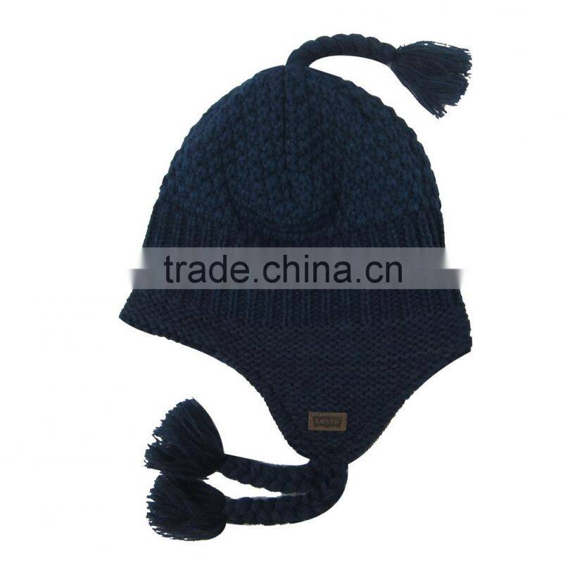 2016 warm jacquard weave crochet knit hat
