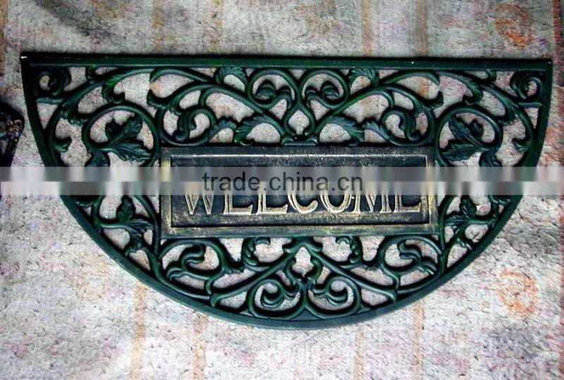 metal doormat half round shape