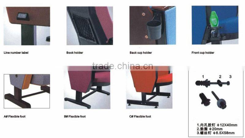 High-back folding concert auditorium desk and chair HF-007