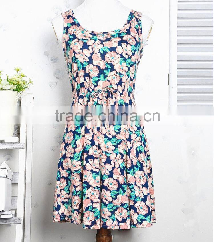 ladies latest smart casual one piece dress in floral print