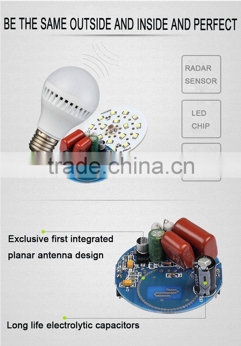 Radar motion sensor LED bulbs light china flower 4w for balcony combination price