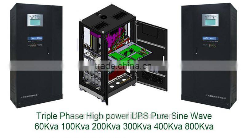 high pf industrial 380v 400kva ups pure sine wave