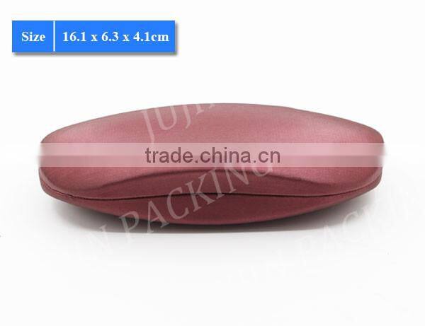 YJ-3036 drawing line leather wrapped clamshell style eyeglass case