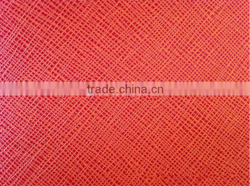 Artificial PVC cross pattern /Toothpick grain leather for shoese ,bag ,handbag....