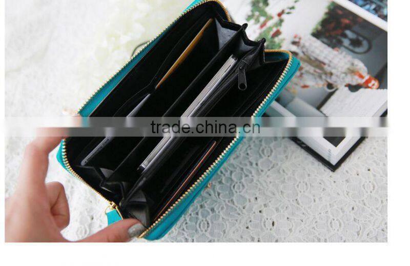2015 new lady long purse More screens zipper lady's wallet