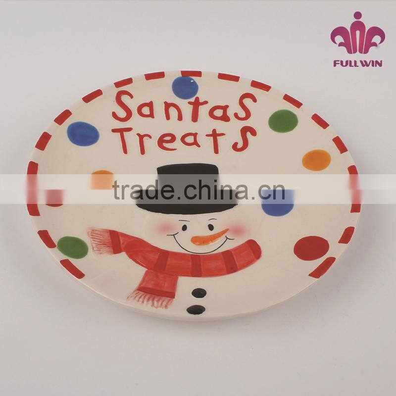 New novelty embossed ceramic plate with penguin design