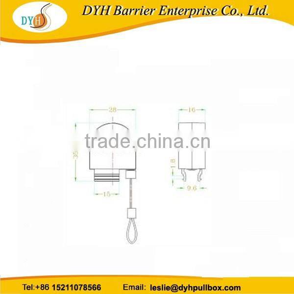 China factory plastic retractable anti-theft pull box with steel cable,Anti-Theft Pull Box with Loop End