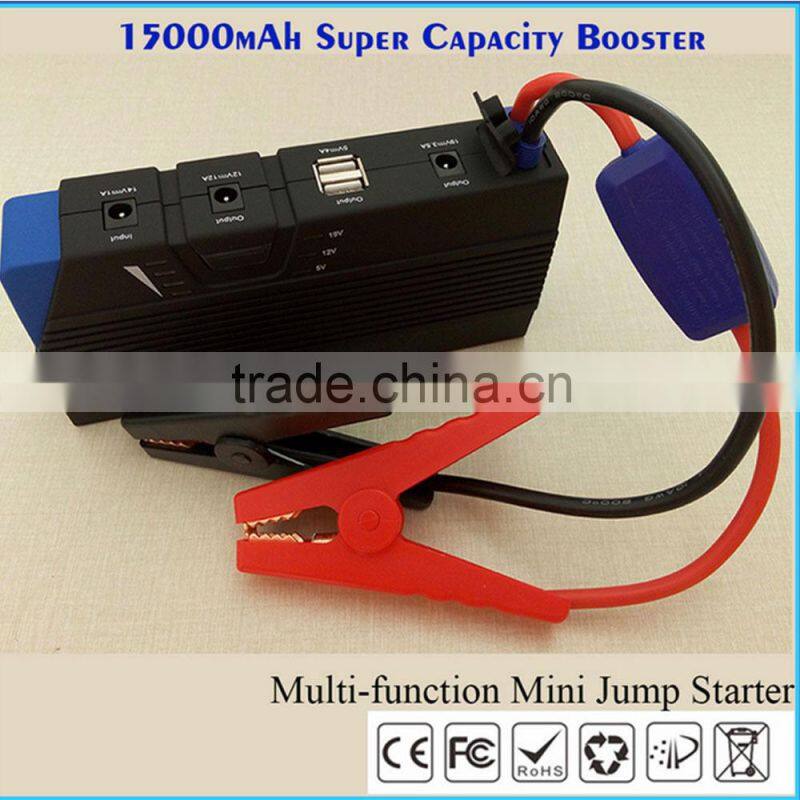 Super Jump Starter With 15000mAh for any 12V Cars: super capacity power bank car jump start