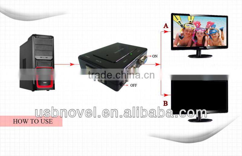 VGA 2 port Splitter,vga splitter,2 ports vga adapter in hight quality