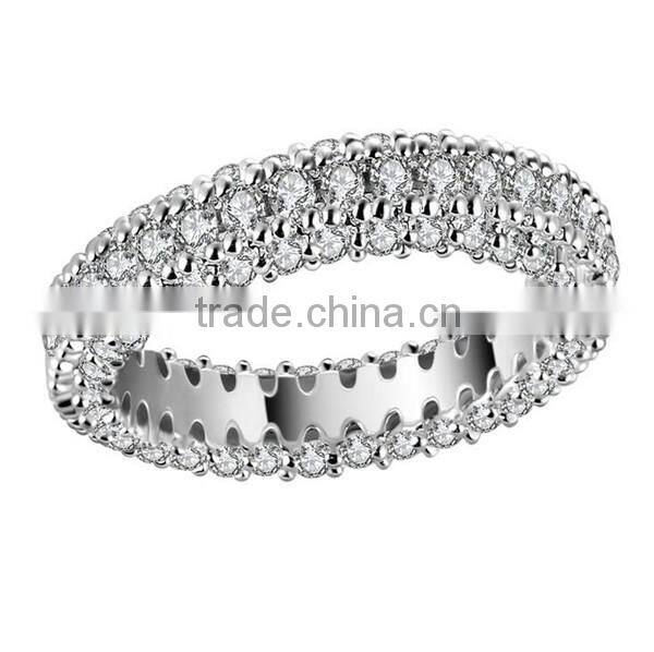 Fashion silver full of crystal wedding ring