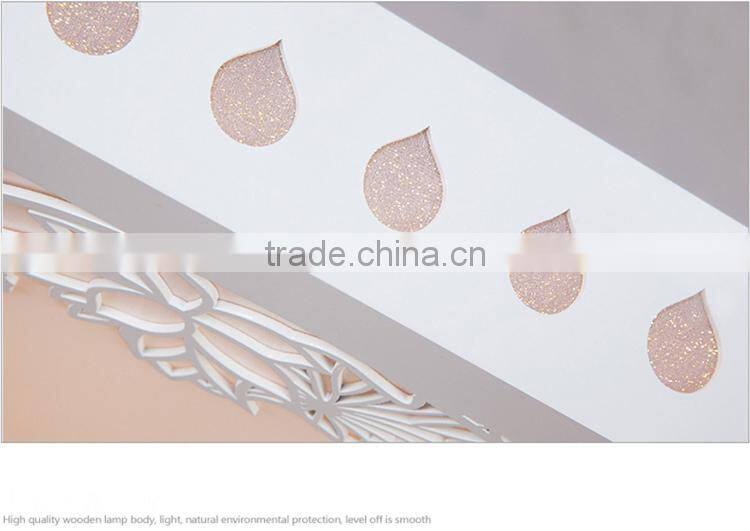 Wooden Modern LED Ceiling Lights 32W Living-room Suede Ceiling Lamps